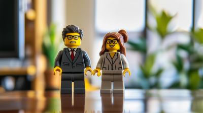 Lego Figures in Modern Office