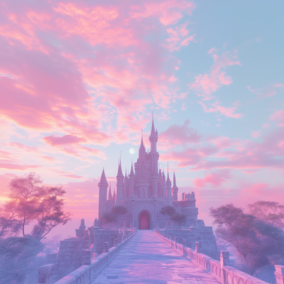 Dreamy Fantasy Castle Landscape