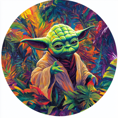 Yoda in Colorful Jungle