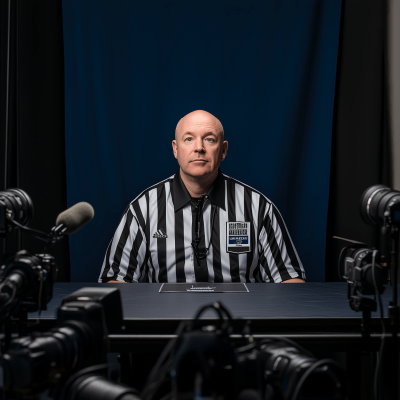 Referee at a soccer game