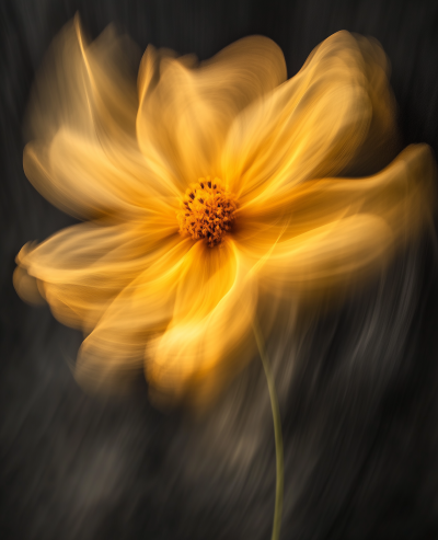 Blurred Yellow Flower in Motion