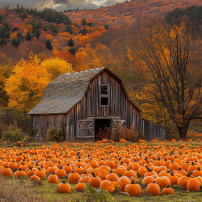 Autumn Barn in New England