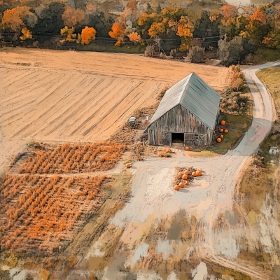 Old Barn Aerial View