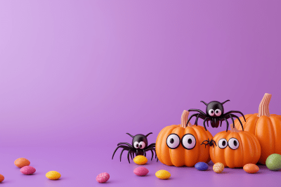 Halloween Candy and Spiders