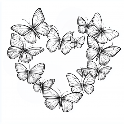 Butterfly Heart Outline
