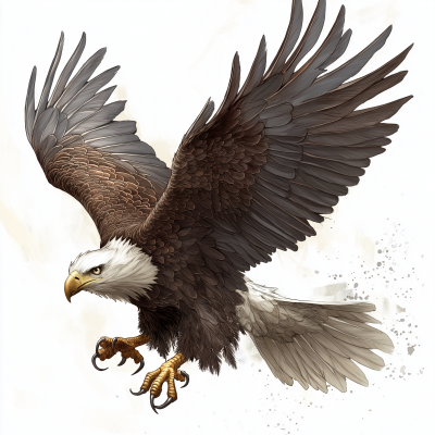 D&D Style Bald Eagle Swooping In