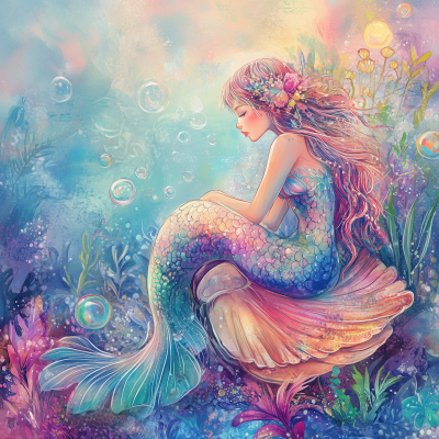 Whimsical Mermaid Illustration