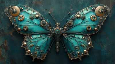 Steampunk Butterfly Wings Illustration