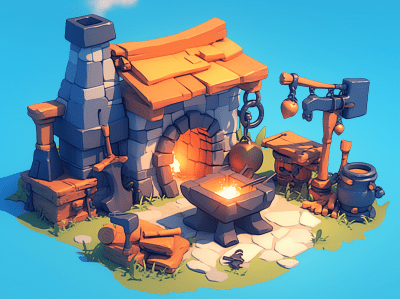 Isometric Medieval Blacksmith