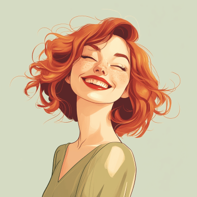 Cute 40 years old woman illustration