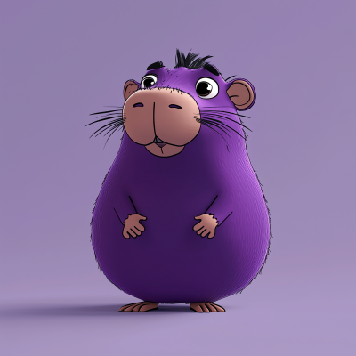 Purple Capybara Character