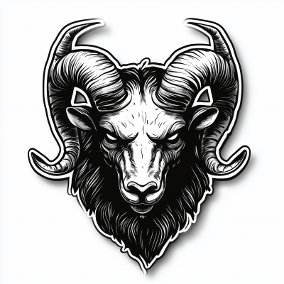 Devil Ram’s Head Sticker