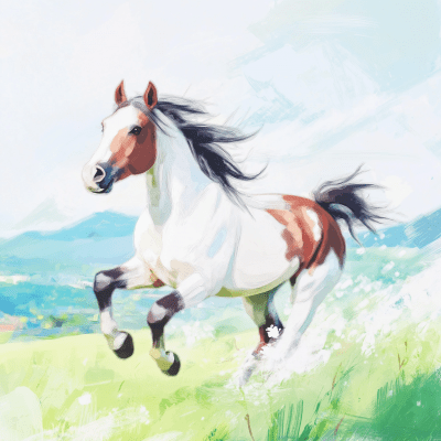 Galloping Mustang Horse