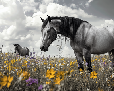 Wild Horses in Pastel Colors