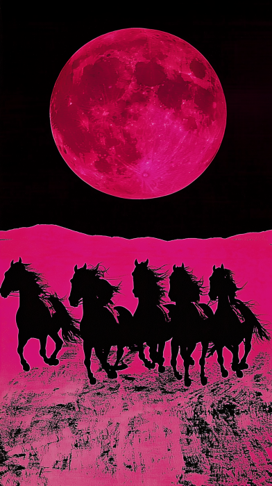 Moonlit Galloping Horses