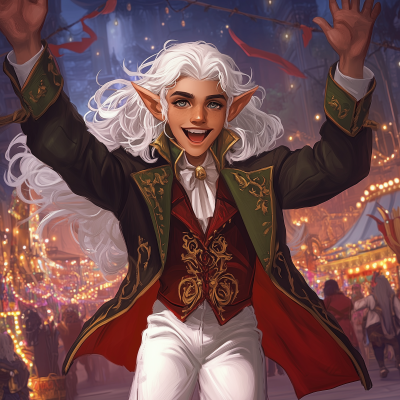 Joyful Young Elven Boy at DND Carnival