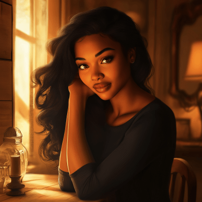 Warm and Serene Portrait of an African American Woman