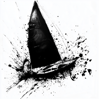 Sailboat Splatter Art