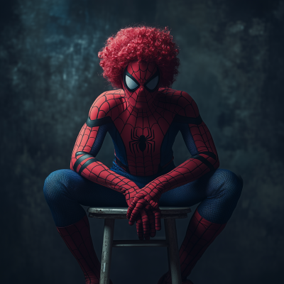 Spider Man with Clown Wig