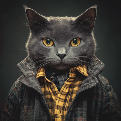 Fashionable Grey Cat