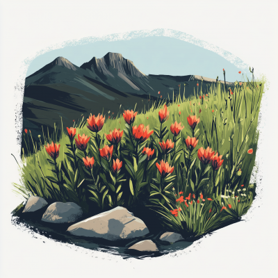 Mountain Meadow Illustration