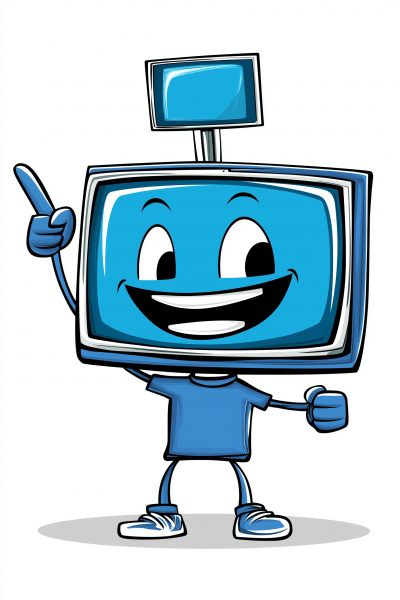 Mascot with TV as face