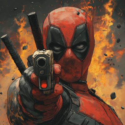 Deadpool Portrait in Jim Lee Style