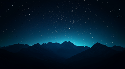 Minimalist Night Sky over Mountains