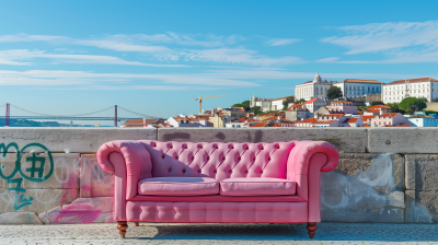 Pink Chesterfield Sofa in Lisbon City