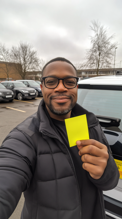 Man with a Yellow Sticky Note