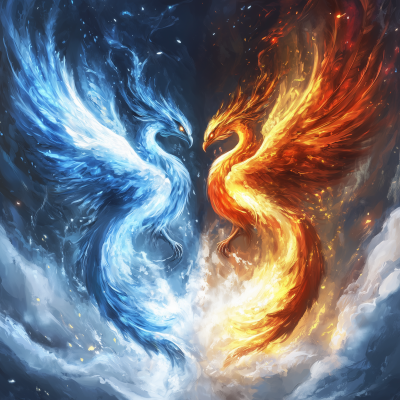 Dragon of Fire and Phoenix of Ice