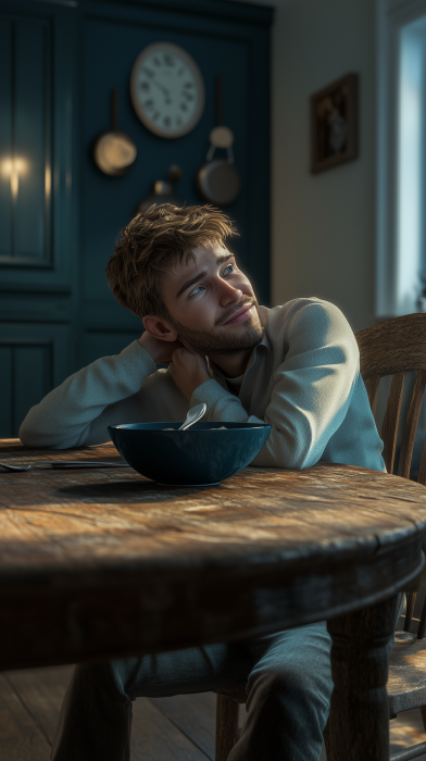 Satisfied Man at British Home