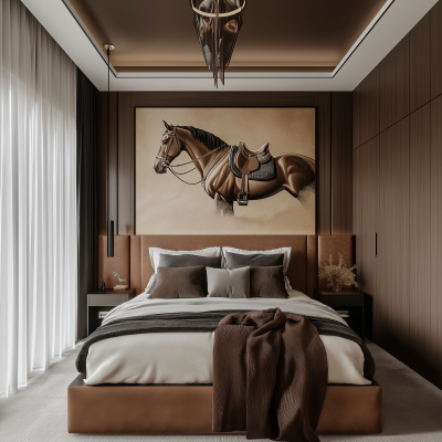 Sophisticated Equestrian Bedroom Design