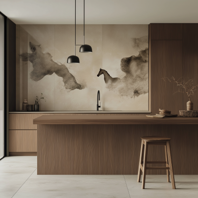 Modern Minimal Kitchen Design with Equestrian Influence