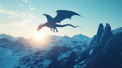 Dragon Flying Over Mountain