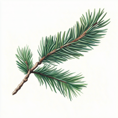 Pine Tree Twig Illustration