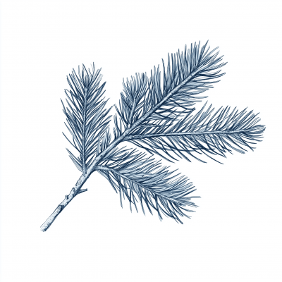 Pine Tree Twig Illustration