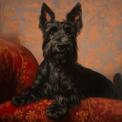 Royal Black Scottish Terrier Portrait