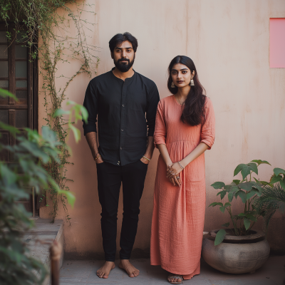 Indian Urban Young Couple in Ahmedabad City