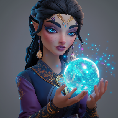 Mystical Sorceress 3D Render