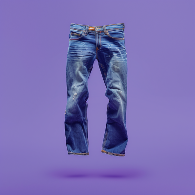 Levi’s Jeans Floating on Vibrant Purple Background