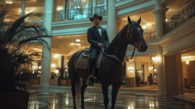 Gentleman on a Horse at Fairmont Hotel Lobby