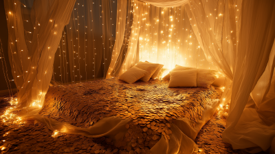 Luxurious Golden Bed