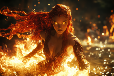 Fire Goddess Emerges from Lava