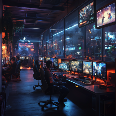 Gaming Cafe Scene