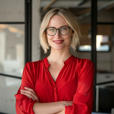 Blonde Woman in Office Space