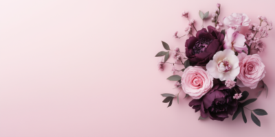 Elegant Floral Arrangement on Soft Pink Background