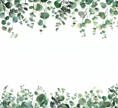 Eucalyptus Leaves Watercolor Background