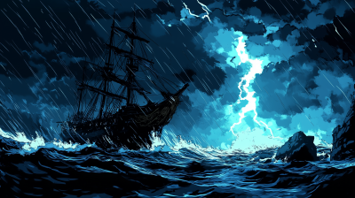 Stormy Night on a Pirate Ship