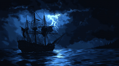 Dark Night on the Pirate Ship